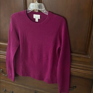 Caslon Cashmere Deep Fuchsia Cashmere Sweater/Size Small